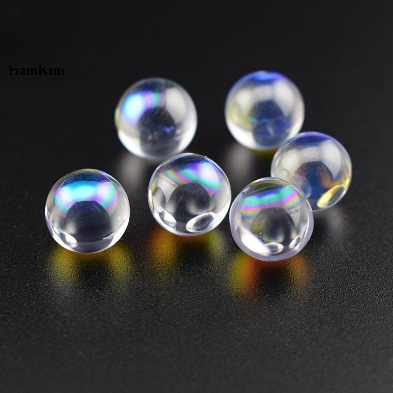 30 Round AB Colored Glass Stones for DIY Crafts and Decor