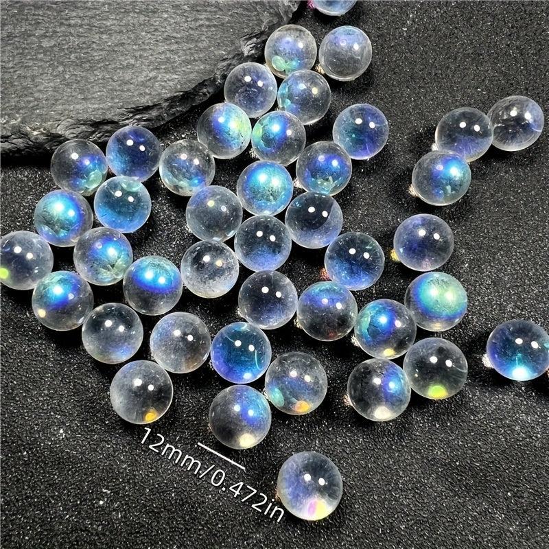 30 Round AB Colored Glass Stones for DIY Crafts and Decor