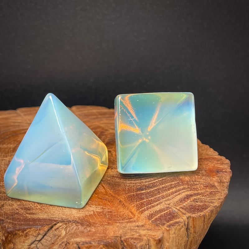 Boho Crystal Pyramid Ornament Geometric Decor DIY Faux Finished Home Office