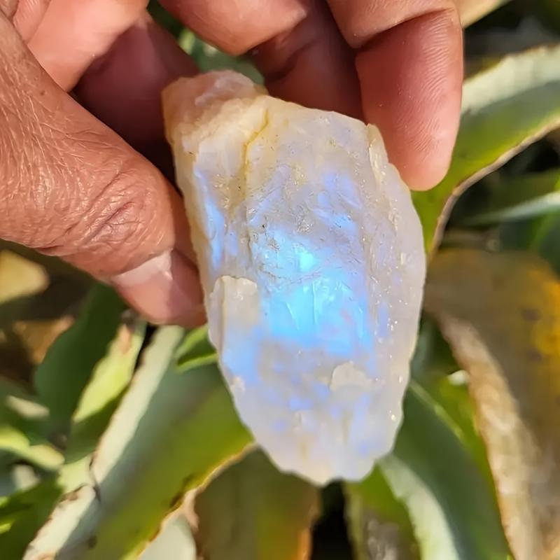 Shimmering Moonstone Raw Stone Iridescent Rough Mineral Specimen