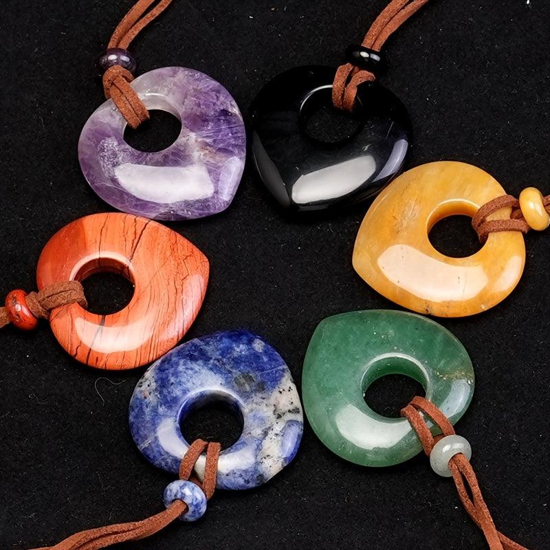 Natural Heart Pendant Necklace Men Women Amulet Jewelry