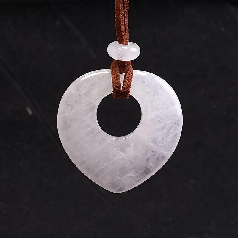 Natural Heart Pendant Necklace Men Women Amulet Jewelry
