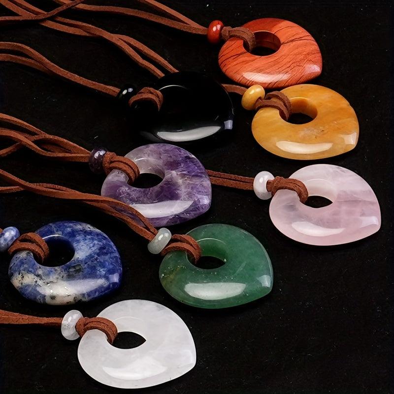 Natural Heart Pendant Necklace Men Women Amulet Jewelry