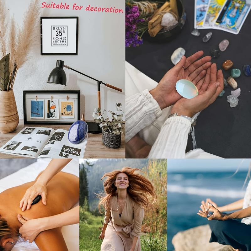 Green Aventurine Oval Polishing Stone for Room Desktop Decoration