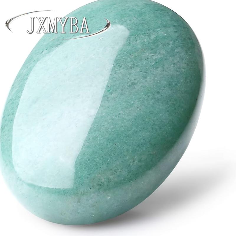 Green Aventurine Oval Polishing Stone for Room Desktop Decoration