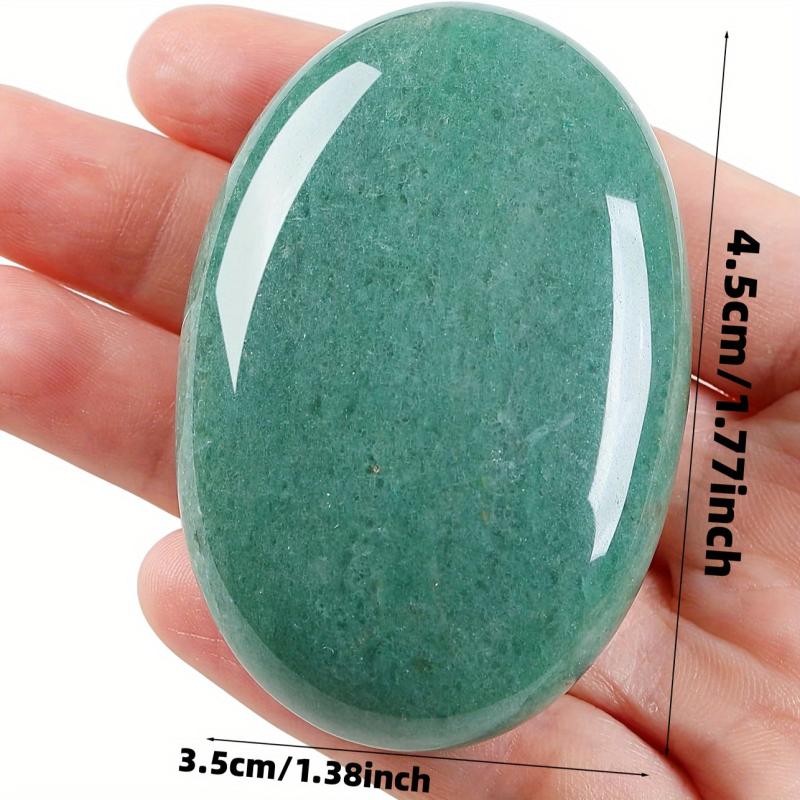 Green Aventurine Oval Polishing Stone for Room Desktop Decoration