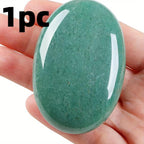 Green Aventurine Oval Polishing Stone for Room Desktop Decoration