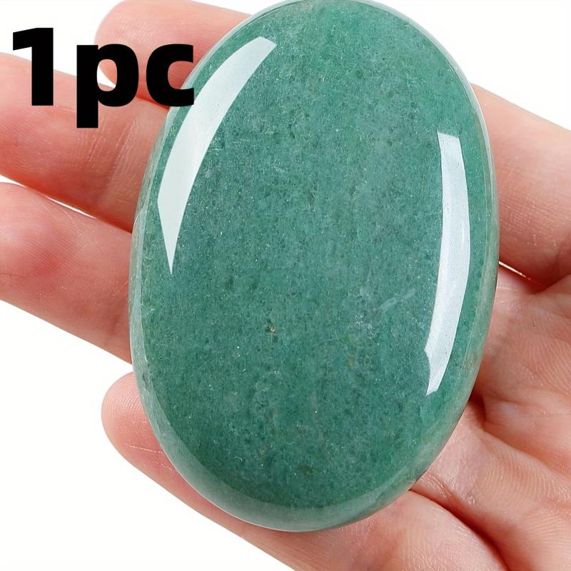 Green Aventurine Oval Polishing Stone for Room Desktop Decoration