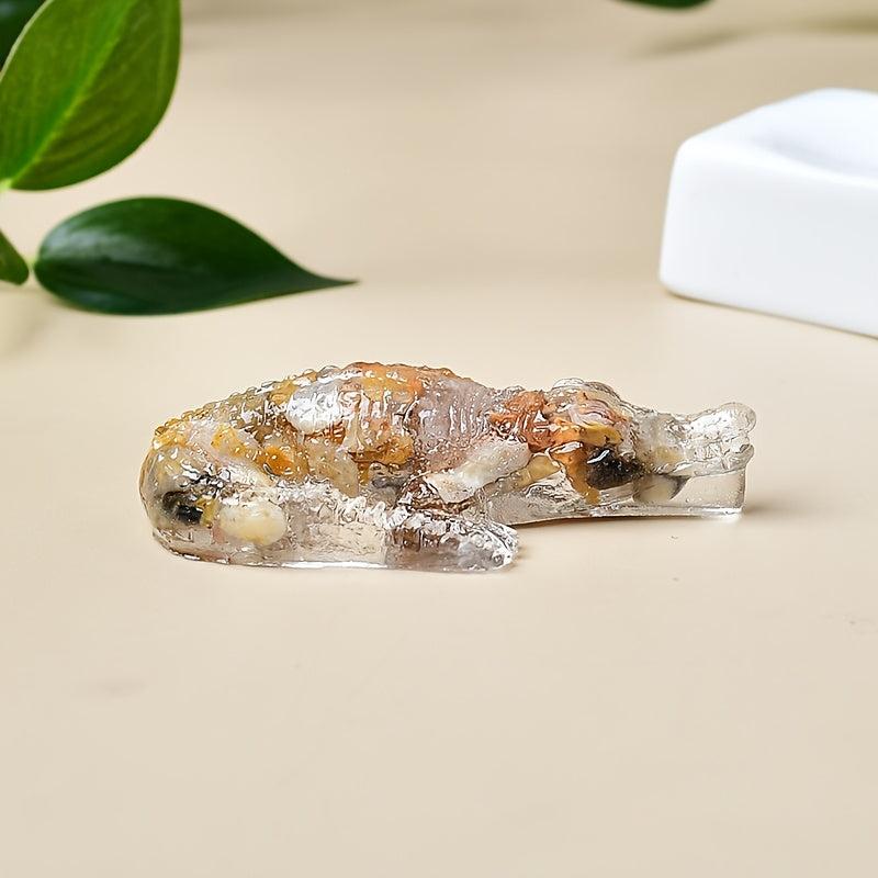 Handcrafted Crystal Resin Crocodile Aquarium Decoration
