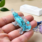 Handcrafted Crystal Resin Crocodile Aquarium Decoration