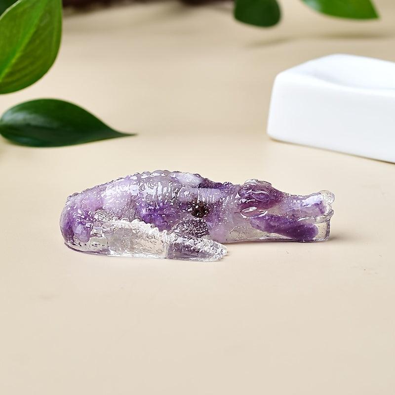 Handcrafted Crystal Resin Crocodile Aquarium Decoration