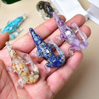 Handcrafted Crystal Resin Crocodile Aquarium Decoration