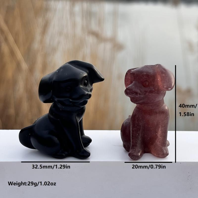 Crystal Dog Carving for Jewelry Making Father Friend Gift