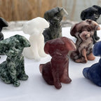 Crystal Dog Carving for Jewelry Making Father Friend Gift