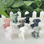 Crystal Dog Carving for Jewelry Making Father Friend Gift