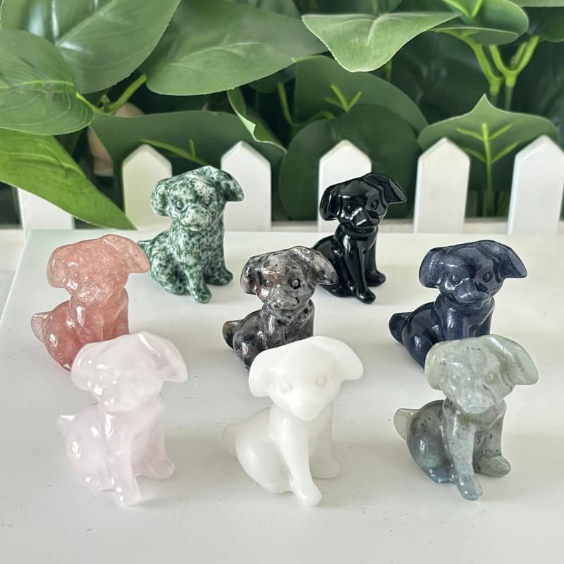 Crystal Dog Carving for Jewelry Making Father Friend Gift
