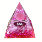 Geometric Stone Gravel Pyramid with Rhinestone Accents & Resin Base