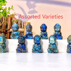 Handcrafted Labradorite Statue Natural Small Sitting Character Carving