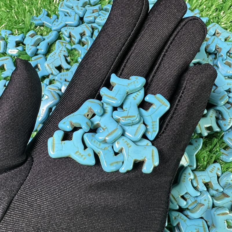 20pcs Turquoise Natural Stone Pony Shape for Jewelry Making and Home Decoration