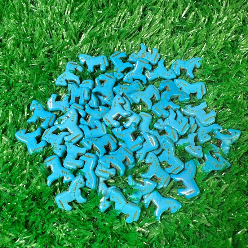 20pcs Turquoise Natural Stone Pony Shape for Jewelry Making and Home Decoration