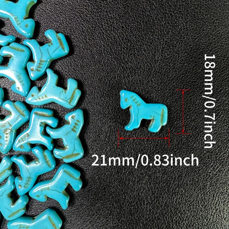 20pcs Turquoise Natural Stone Pony Shape for Jewelry Making and Home Decoration