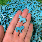 20pcs Turquoise Natural Stone Pony Shape for Jewelry Making and Home Decoration