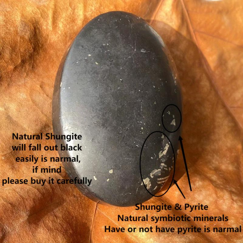 Natural Shungite Polishing Palm Stone for Meditation
