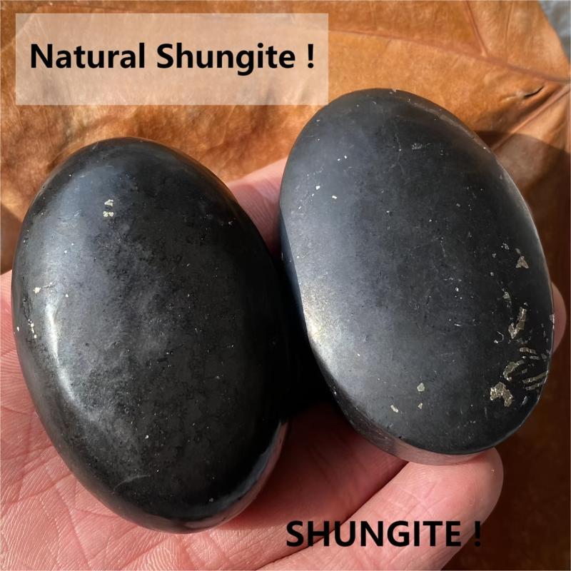 Natural Shungite Polishing Palm Stone for Meditation