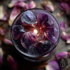 Purple Fluorite Raw Stone Crystal with Rainbow Iridescence Handheld Gift