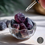 Purple Fluorite Raw Stone Crystal with Rainbow Iridescence Handheld Gift