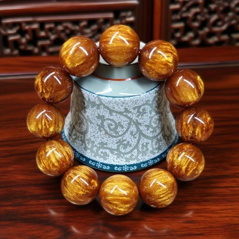 20mm Natural Stone Beads Jewelry Strand - Wealth & Peace Symbol