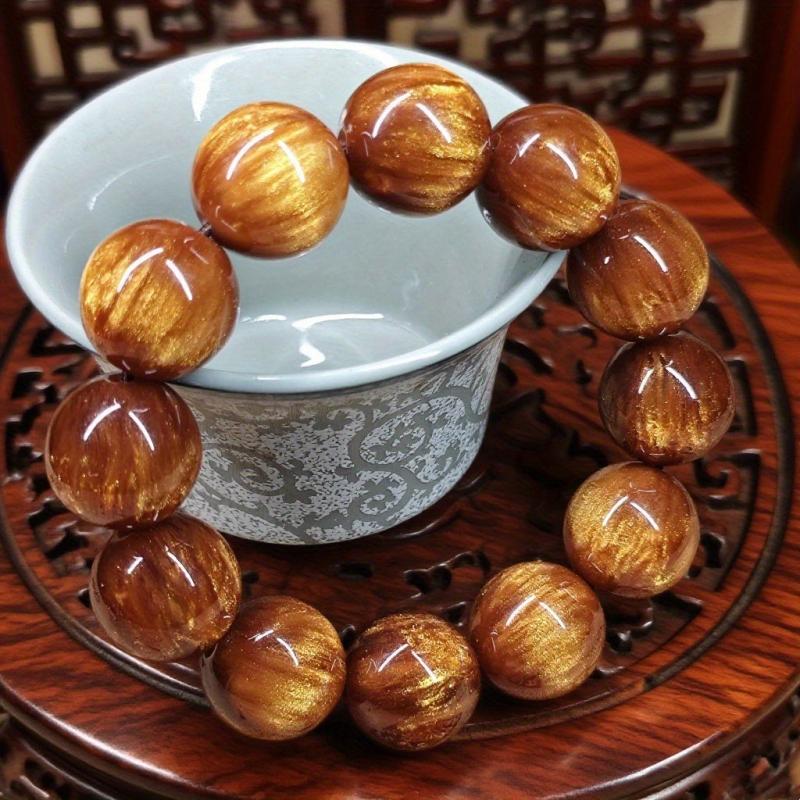 20mm Natural Stone Beads Jewelry Strand - Wealth & Peace Symbol