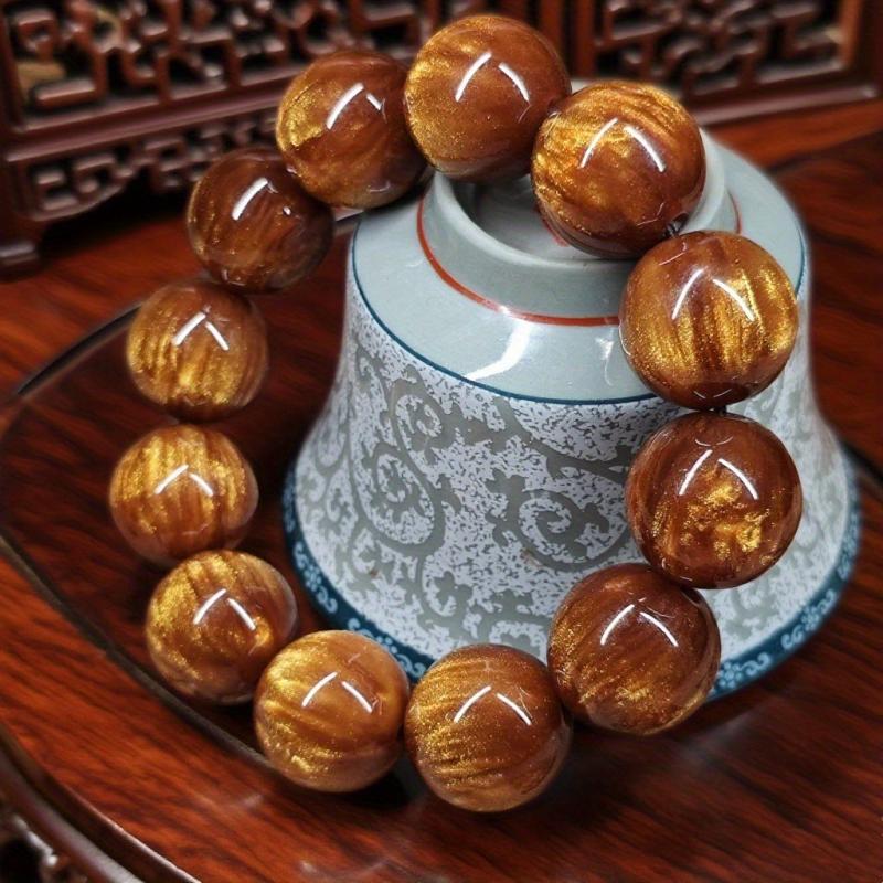 20mm Natural Stone Beads Jewelry Strand - Wealth & Peace Symbol