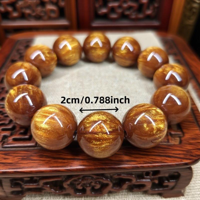20mm Natural Stone Beads Jewelry Strand - Wealth & Peace Symbol