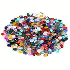 26pcs Mixed Oval Ring Stones 10x14mm Natural Flat Stones for DIY Inlaid Pendant