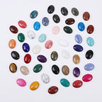 26pcs Mixed Oval Ring Stones 10x14mm Natural Flat Stones for DIY Inlaid Pendant