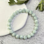 Green Angelite Bracelet 8Mm Natural Beads High Jewelry Third Eye Chakra Stones