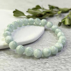 Green Angelite Bracelet 8Mm Natural Beads High Jewelry Third Eye Chakra Stones
