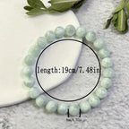 Green Angelite Bracelet 8Mm Natural Beads High Jewelry Third Eye Chakra Stones