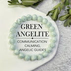 Green Angelite Bracelet 8Mm Natural Beads High Jewelry Third Eye Chakra Stones