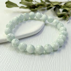 Green Angelite Bracelet 8Mm Natural Beads High Jewelry Third Eye Chakra Stones