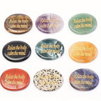 2pcs Natural Thumb Stone Oval Massage Synthetic Multiple Colors