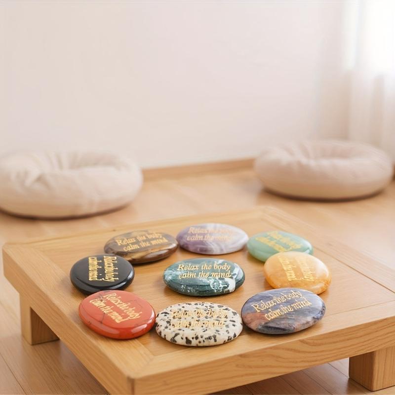 2pcs Natural Thumb Stone Oval Massage Synthetic Multiple Colors