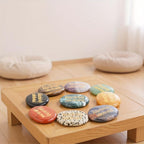 2pcs Natural Thumb Stone Oval Massage Synthetic Multiple Colors