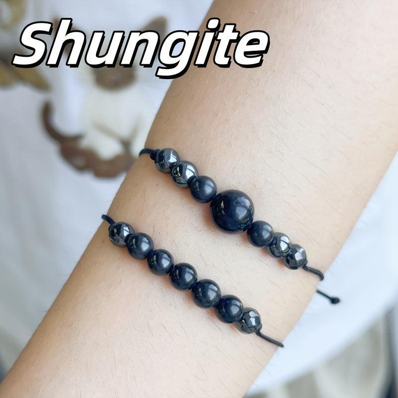 Shungite Hematite Couple Bracelets