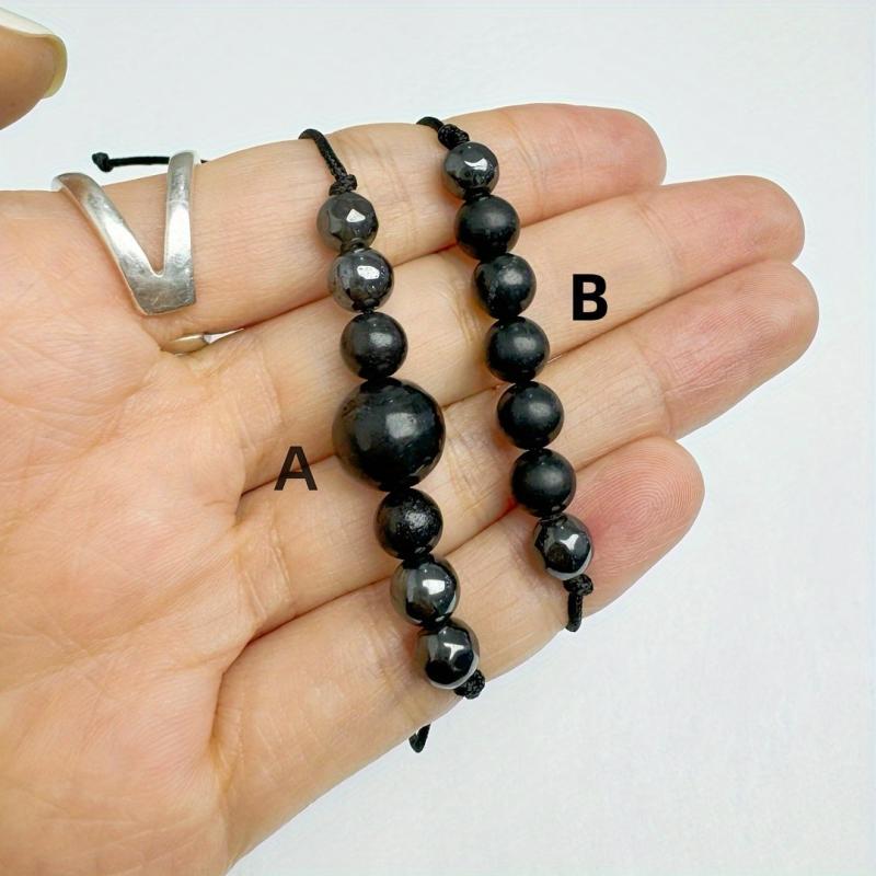 Shungite Hematite Couple Bracelets