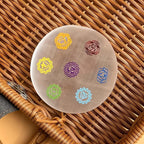 Selenite Charging Pad 8 Disc Chakra Pattern Ideal Gift
