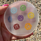 Selenite Charging Pad 8 Disc Chakra Pattern Ideal Gift