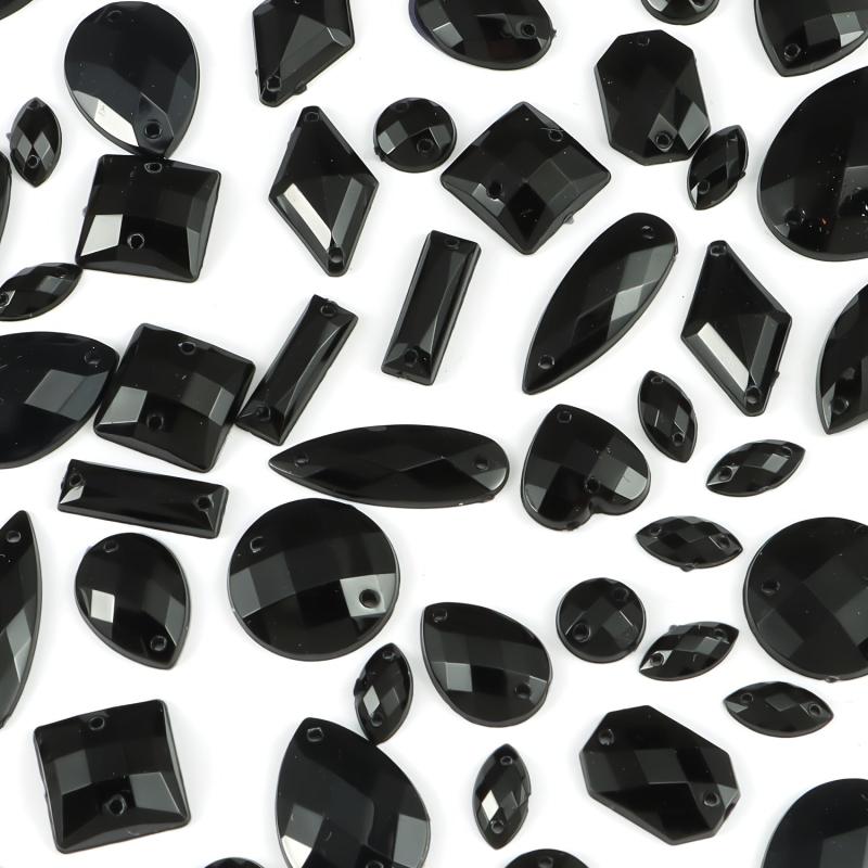 100pcs Assorted Rhinestones DIY Jewelry Making Supplies Geometric Patterns