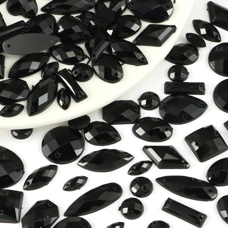 100pcs Assorted Rhinestones DIY Jewelry Making Supplies Geometric Patterns